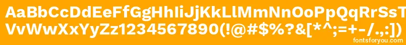 WorksansBold-Schriftart – Weiße Schriften auf orangefarbenem Hintergrund
