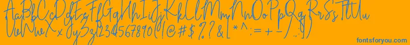 Cilupba Font – Blue Fonts on Orange Background