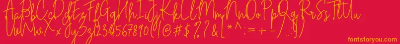 Cilupba Font – Orange Fonts on Red Background