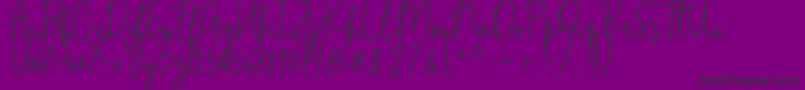 Cilupba-Schriftart – Schwarze Schriften auf violettem Hintergrund