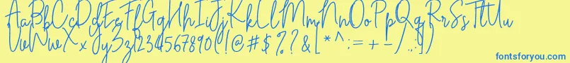 Cilupba Font – Blue Fonts on Yellow Background