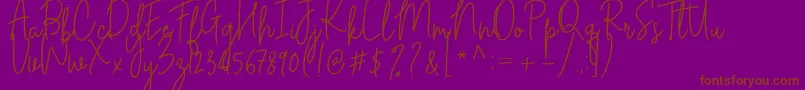 Cilupba-fontti – ruskeat fontit violetilla taustalla