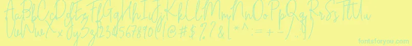 Cilupba Font – Green Fonts on Yellow Background