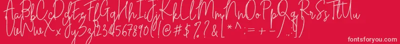 Cilupba Font – Pink Fonts on Red Background
