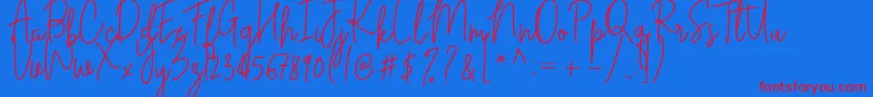 Cilupba Font – Red Fonts on Blue Background