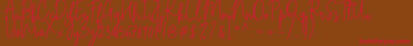 Cilupba-fontti – punaiset fontit ruskealla taustalla