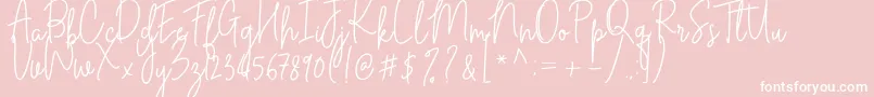Cilupba-fontti – valkoiset fontit vaaleanpunaisella taustalla