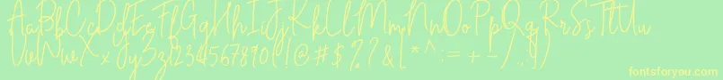 Cilupba Font – Yellow Fonts on Green Background
