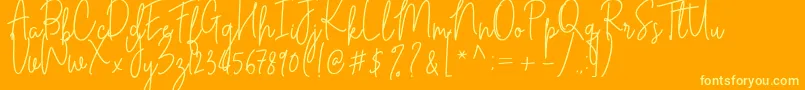 Cilupba-fontti – keltaiset fontit oranssilla taustalla