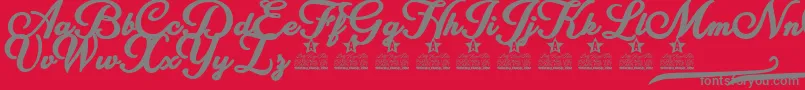 Cinderela Personal Use Font – Gray Fonts on Red Background