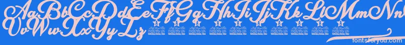Cinderela Personal Use Font – Pink Fonts on Blue Background