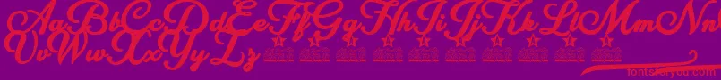 Cinderela Personal Use Font – Red Fonts on Purple Background