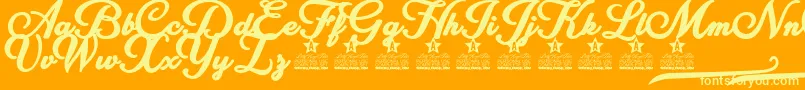 Cinderela Personal Use Font – Yellow Fonts on Orange Background