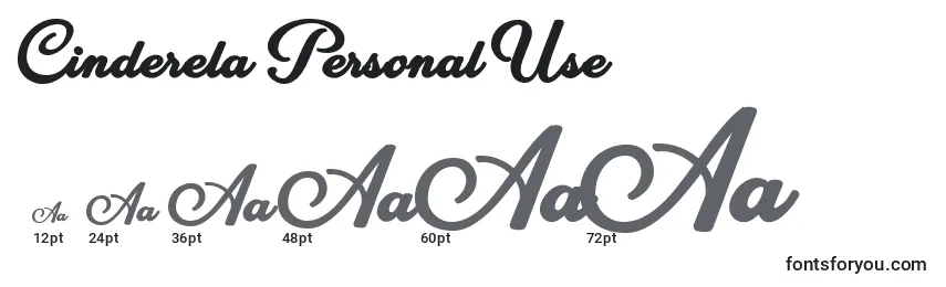 Größen der Schriftart Cinderela Personal Use