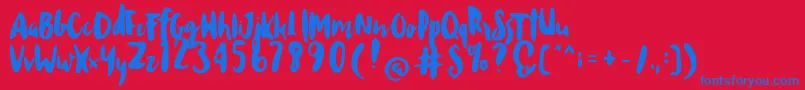 Cinderella DF Font – Blue Fonts on Red Background