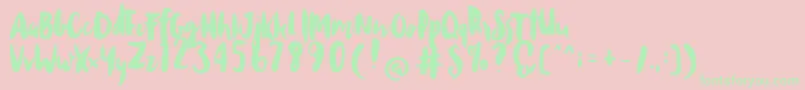 Cinderella DF Font – Green Fonts on Pink Background