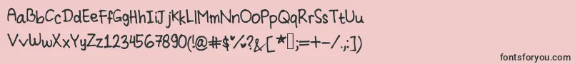 フォントCindyyo s Handwriting – ピンクの背景に黒い文字