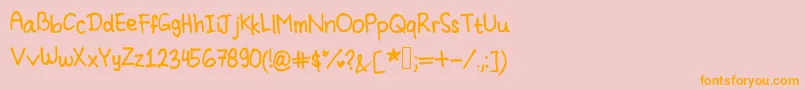 Police Cindyyo s Handwriting – polices orange sur fond rose