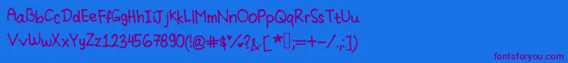 Шрифт Cindyyo s Handwriting – фиолетовые шрифты на синем фоне