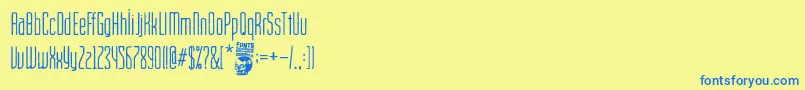 Cinema Capitol Font – Blue Fonts on Yellow Background