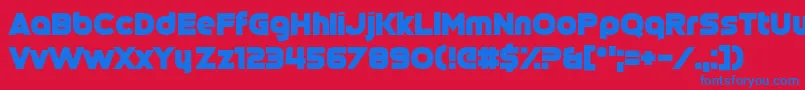 Cinqcent Font – Blue Fonts on Red Background