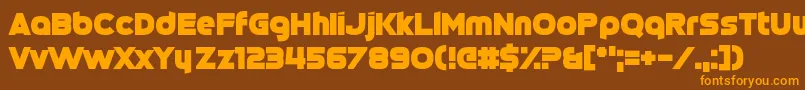 Weitere Informationen zur Cinqcent-Schriftart Cinqcent-Schriftart – Orangefarbene Schriften auf braunem Hintergrund