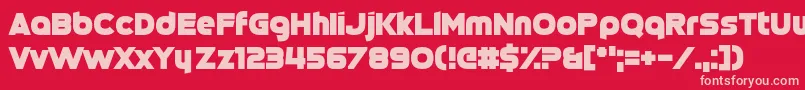 Czcionka Cinqcent – różowe czcionki na czerwonym tle