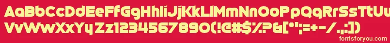 フォントCinqcent – 黄色の文字、赤い背景