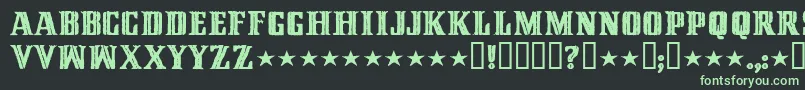 フォントCINQMM   – 黒い背景に緑の文字