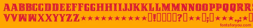 Шрифт CINQMM   – красные шрифты на оранжевом фоне