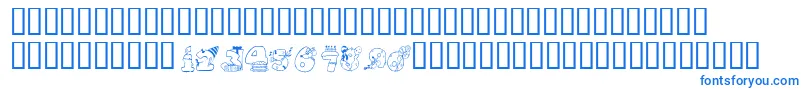 KrBirthdayNumbers Font – Blue Fonts on White Background