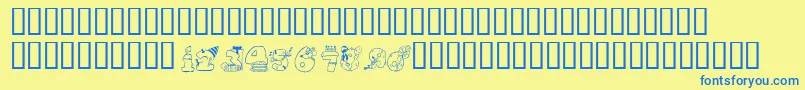 KrBirthdayNumbers Font – Blue Fonts on Yellow Background