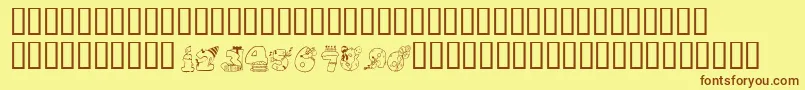 KrBirthdayNumbers Font – Brown Fonts on Yellow Background