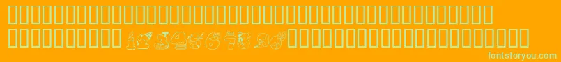 KrBirthdayNumbers-Schriftart – Grüne Schriften auf orangefarbenem Hintergrund