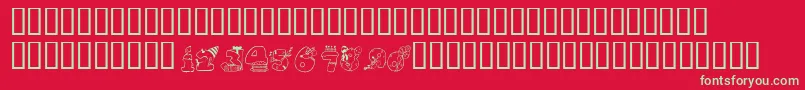 KrBirthdayNumbers Font – Green Fonts on Red Background