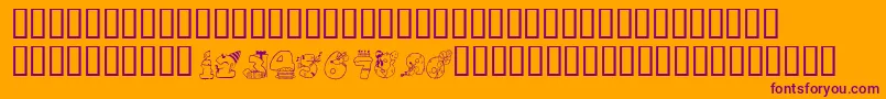 KrBirthdayNumbers-Schriftart – Violette Schriften auf orangefarbenem Hintergrund