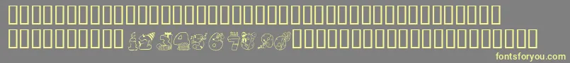 KrBirthdayNumbers Font – Yellow Fonts on Gray Background