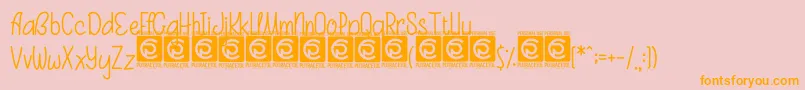 CintaCantik Free-Schriftart – Orangefarbene Schriften auf rosa Hintergrund