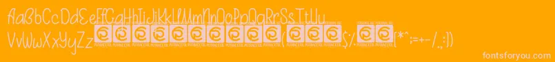 CintaCantik Free-Schriftart – Rosa Schriften auf orangefarbenem Hintergrund