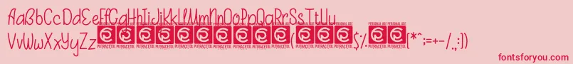 CintaCantik Free-Schriftart – Rote Schriften auf rosa Hintergrund