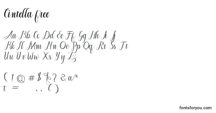 Шрифт Cintella free – алфавит, цифры, специальные символы