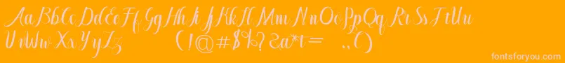 Cintella free Font – Pink Fonts on Orange Background