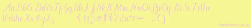 Cintella free Font – Pink Fonts on Yellow Background
