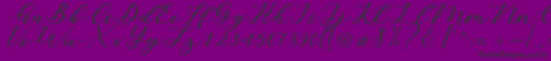 Cintya Script-Schriftart – Schwarze Schriften auf violettem Hintergrund