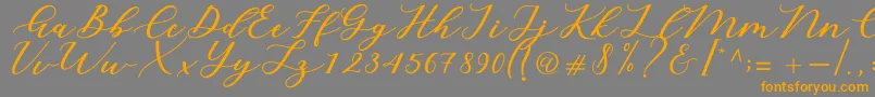 Cintya Script-Schriftart – Orangefarbene Schriften auf grauem Hintergrund