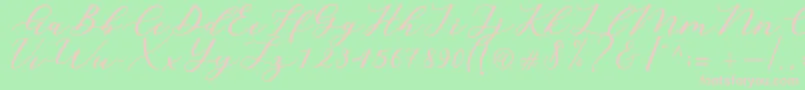 Cintya Script-Schriftart – Rosa Schriften auf grünem Hintergrund