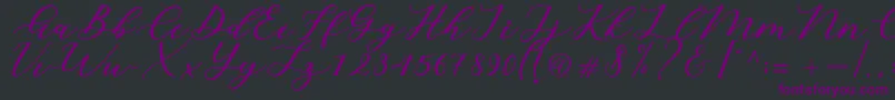 Cintya Script Font – Purple Fonts on Black Background