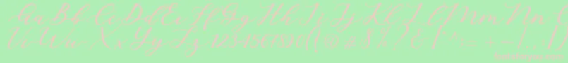 Cintya Script Font – Pink Fonts on Green Background