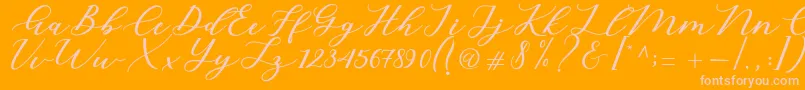 Czcionka Cintya Script – różowe czcionki na pomarańczowym tle