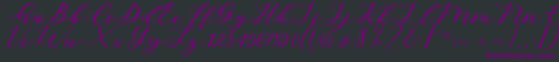 Cintya Script-Schriftart – Violette Schriften auf schwarzem Hintergrund